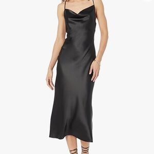 The Drop Scarlett Cowl-Neck Satin Slip Dress